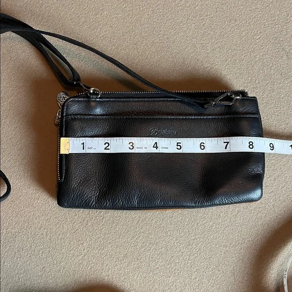 BRIGHTON FERRARA DUET ZIP CROSSBODY POUCH BROWN/BLACK